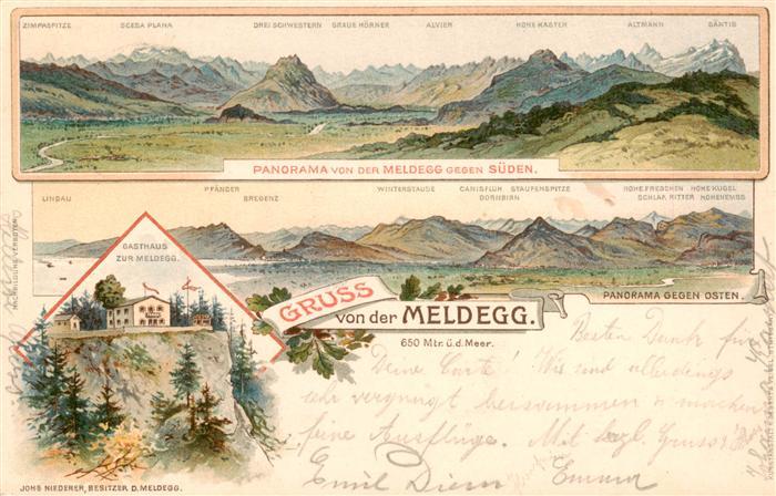 Meldegg 645m Walzenhausen AR Panorama Gasthaus zur Meldegg