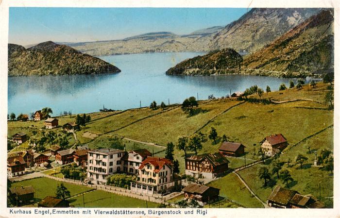 Emmetten NW Kurhaus Engel Vierwaldstaettersee Buergenstock und Rigi