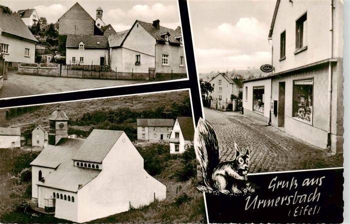 Urmersbach Rheinland-Pfalz Gemischtwaren-Ladengeschaeft Kirche Ortsmotiv Eichhoe