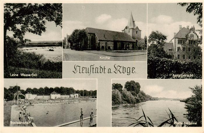 Neustadt Ruebenberge Leine Wasserfall Kirche Amtsgericht Freibad Partie an der L
