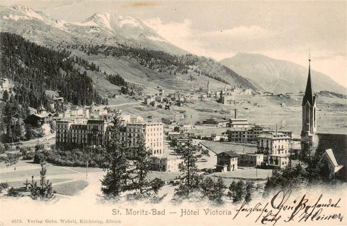 St Moritz  SANKT MORITZ GR Hotel Victoria Kirche Alpen