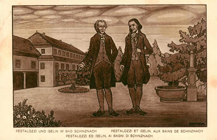 Bad Schinznach AG Pestalozzi und Iselin Kuenstlerkarte