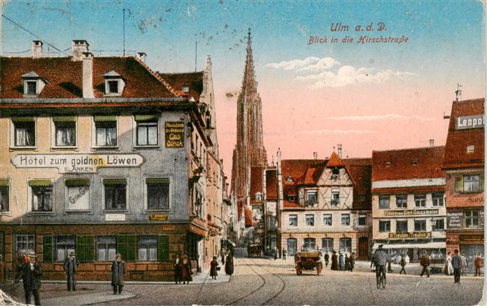 ULM  Donau Blick in die Hirschstrasse Ulmer Muenster