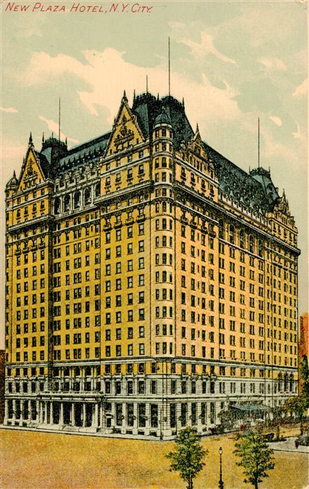 NEW YORK City USA New Plaza Hotel Illustration