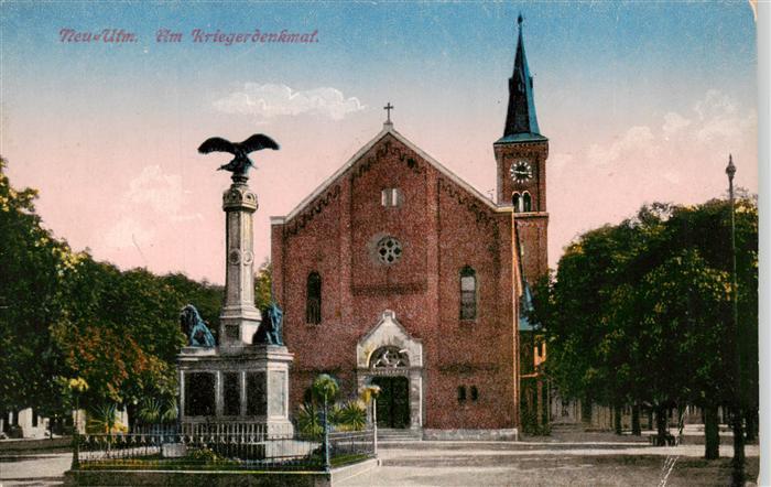 Neu-Ulm Bayern Kriegerdenkmal Kirche Feldpost