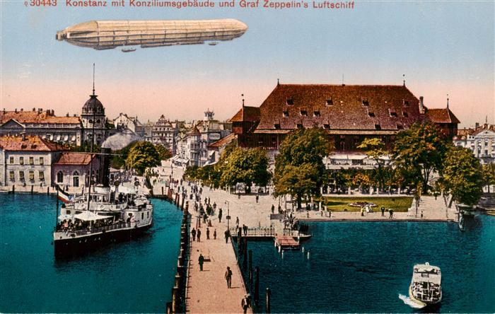 KONSTANZ Bodensee BW Konziliumsgebaeude Graf Zeppelin Luftschiff