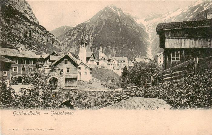 Goeschenen Goeschenen UR Ortsansicht mit Kirche Gotthardbahn