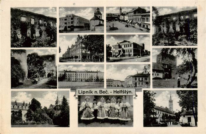 Lipnik nad Becvou CZ Teilansichten Viadukt Motive Stadtzentrum Trachten