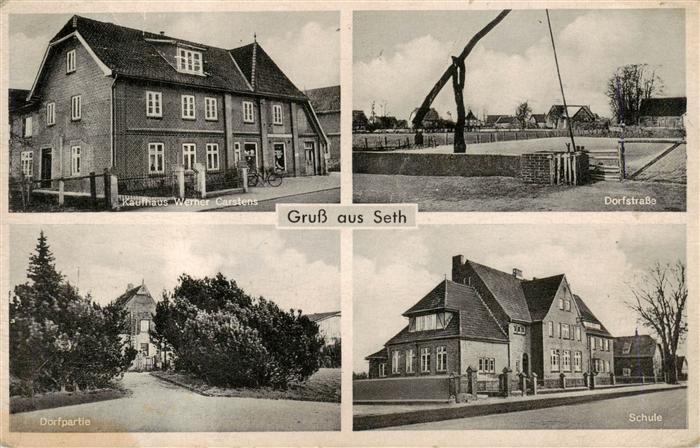 Seth Segeberg Holstein Kaufhaus Carstens Dorfstrasse Dorfpartie Schule