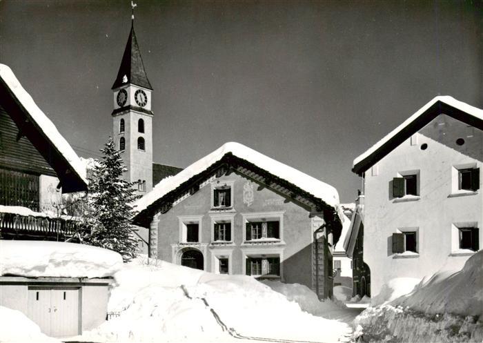 Silvaplana GR Dorfpartie im Winterzauber