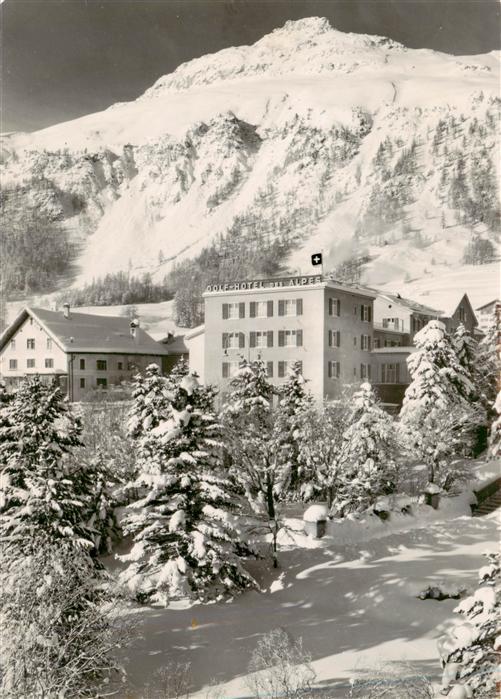 Samaden Golf-Hotel des Alpes Winterlandschaft Alpen