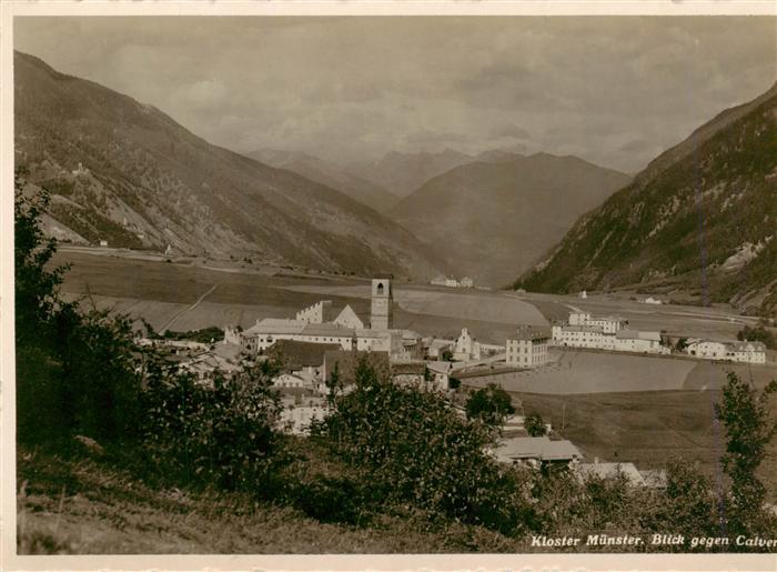 Muenster GR Kloster Panorama Blick gegen Calvera