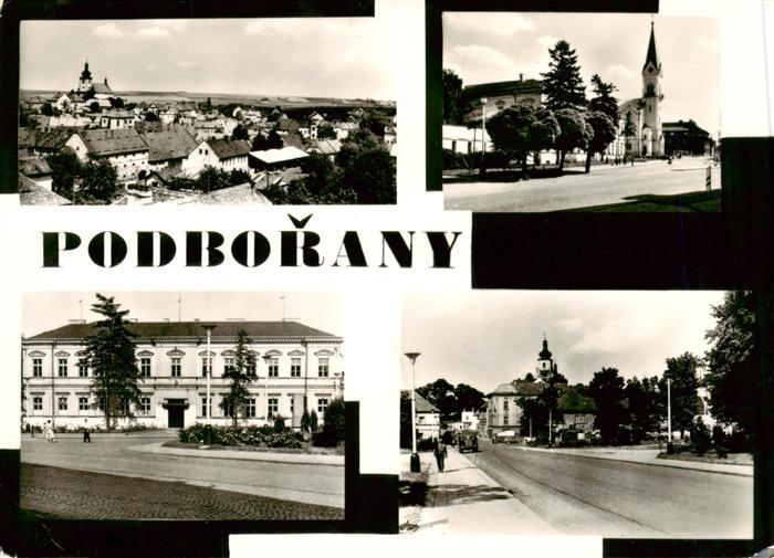 Podborany CZ Stadtpanorama Motive Stadtzentrum Kirche