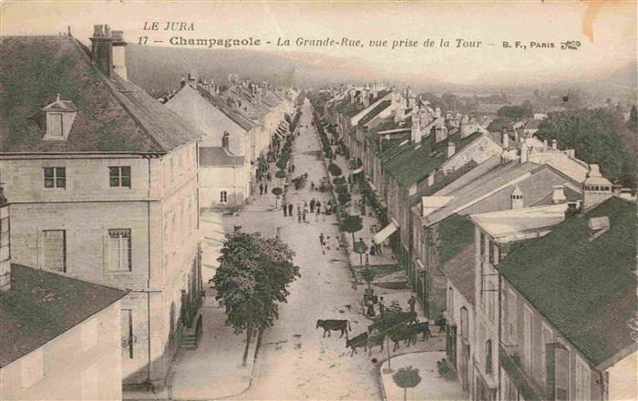 Champagnole 39 Jura La Grande Rue vue prise de la Tour
