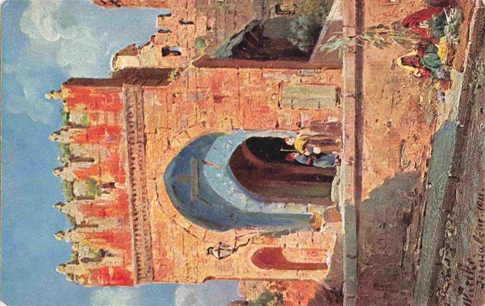 Jerusalem  Yerushalayim Israel Tor der Davidsburg Kuenstlerkarte