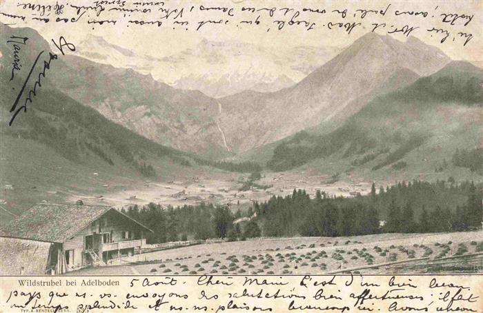 Adelboden BE Panorama Blick gegen Wildstrubel Berner Alpen