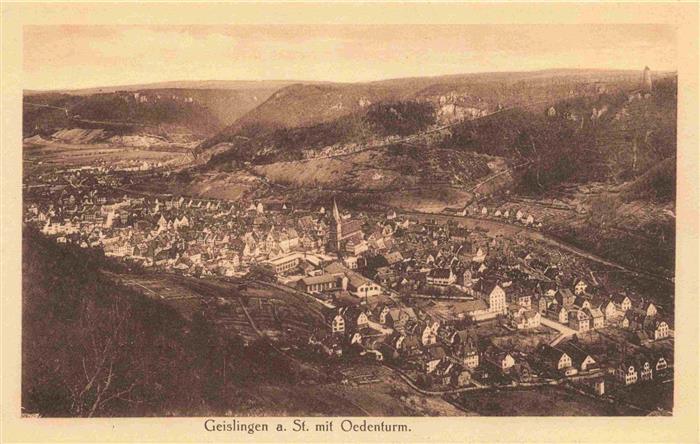Geislingen Steige Panorama Blick ins Tal Ansicht mit Oedenturm