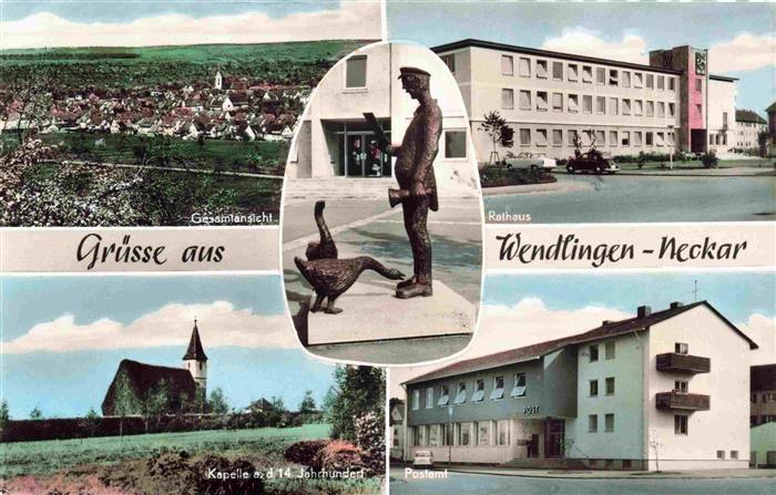 Wendlingen Neckar Panorama Rathaus Denkmal Kapelle 14. Jhdt. Postamt