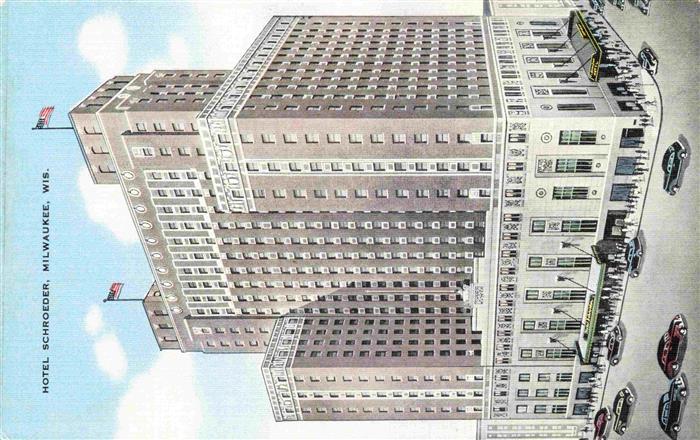 Milwaukee  Wisconsin USA Hotel Schroeder Illustration