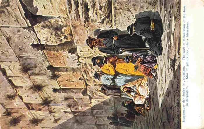 Jerusalem  Yerushalayim Israel Klagemauer der Juden Kuenstlerkarte