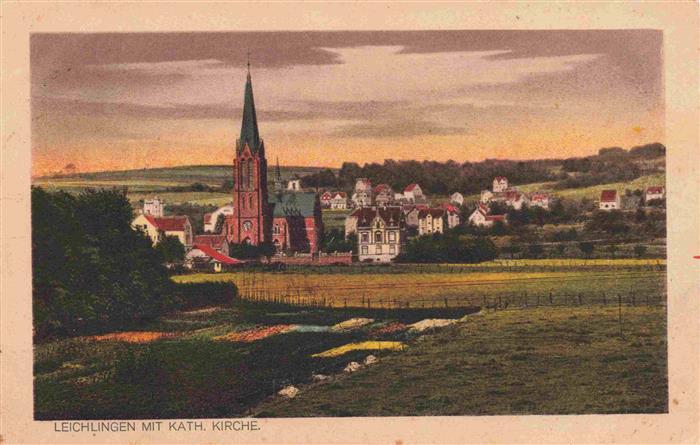 Leichlingen Rheinland Ortsansicht mit Katholischer Kirche