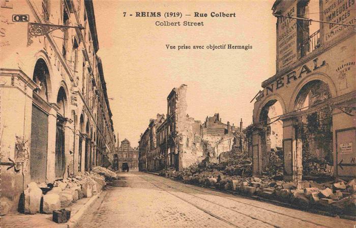 REIMS 51 Rue Colbert Truemmer 1. Weltkrieg