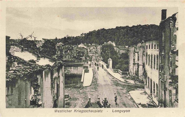 Longuyon 54 Meurthe-et-Moselle Westlicher Kriegsschauplatz Trümmer 1.