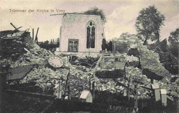 Vimy 62 Trümmer der Kirche Westlicher Kriegssch