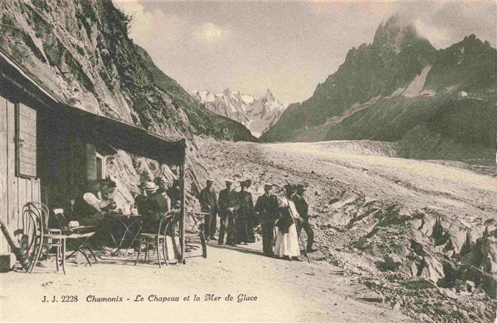 CHAMONIX 74 Haute-Savoie Le Chapeau et la Mer de Glace Alpes