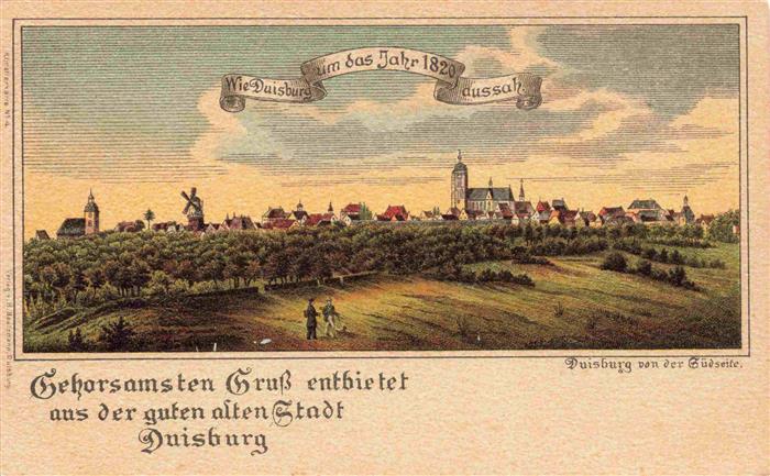 Duisburg  Ruhr um das Jahr 1820 Deutsche Reichspost Kuenstlerkarte