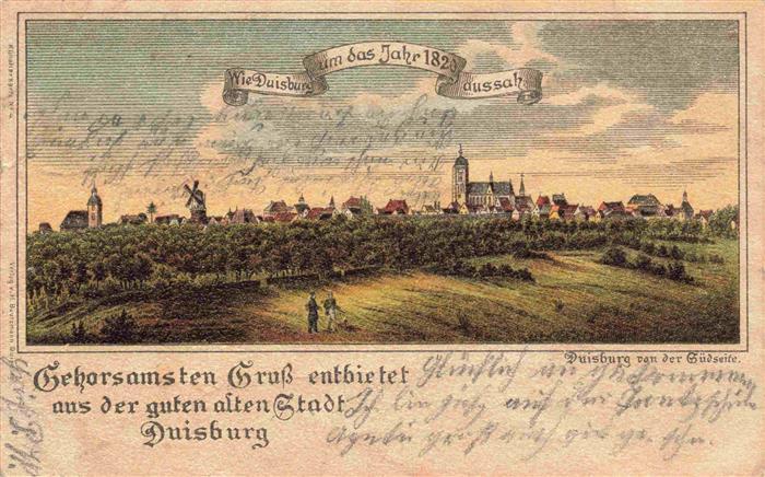 Duisburg  Ruhr um das Jahr 1820 Deutsche Reichspost Kuenstlerkarte