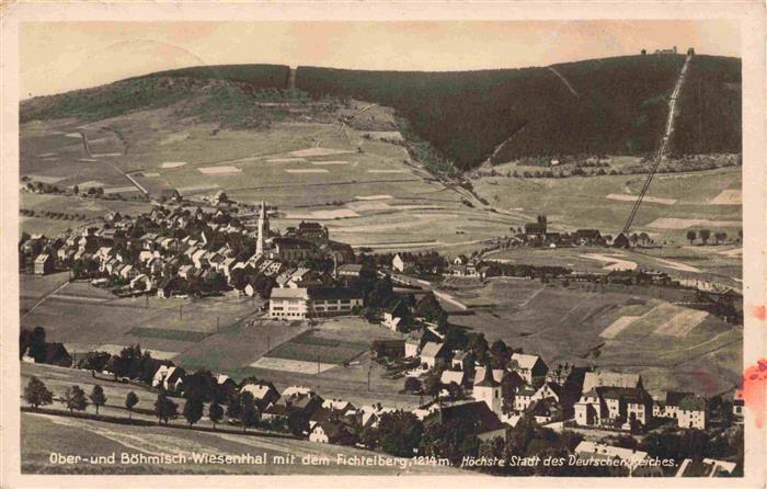 Oberwiesenthal Erzgebirge und Boehmisch-Wiesenthal mit dem Fichtelberg