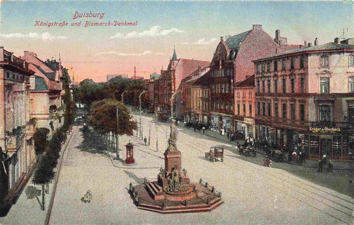 Duisburg  Ruhr Koenigstrasse und Bismarck-Denkmal