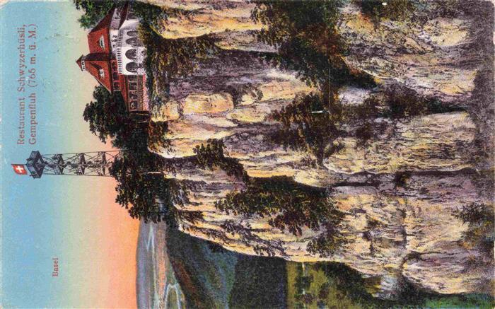 Gempenfluh Gempenflue Gempen SO Restaurant Schwyzerhueslie Felsen Aussichtsturm