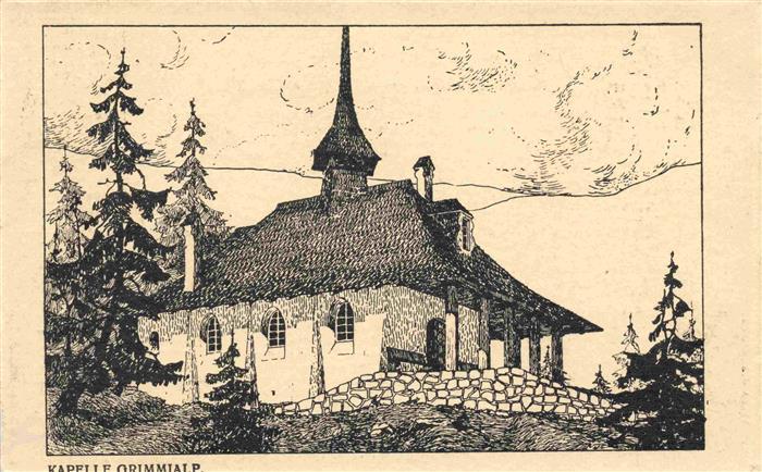 Grimmialp BE Kapelle Kuenstlerkarte