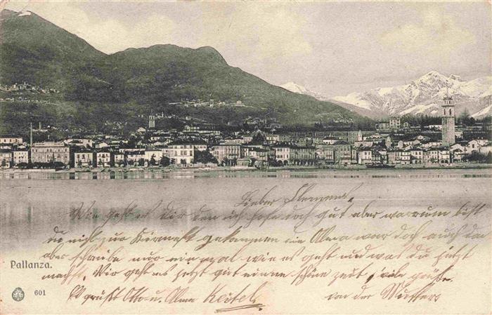 Pallanza Lago Maggiore Piemonte IT Ansicht vom See aus Alpen