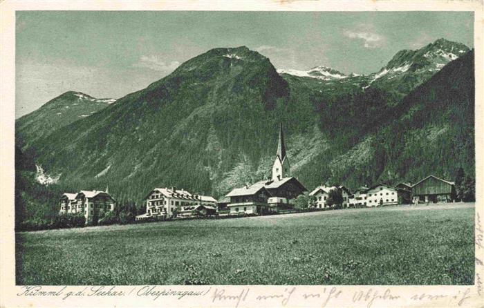 Krimml 1076m Pinzgau AT Ortsansicht mit Kirche Blick gegen Seekar