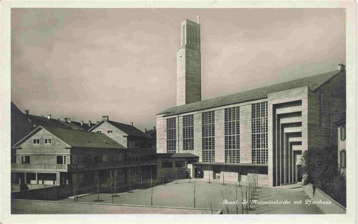 BASEL BS St. Antoniuskirche mit Pfarrhaus