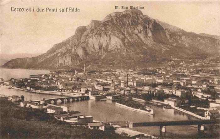 Lecco Lombardia IT ed i due Ponti sull'Adda Monte San Martino