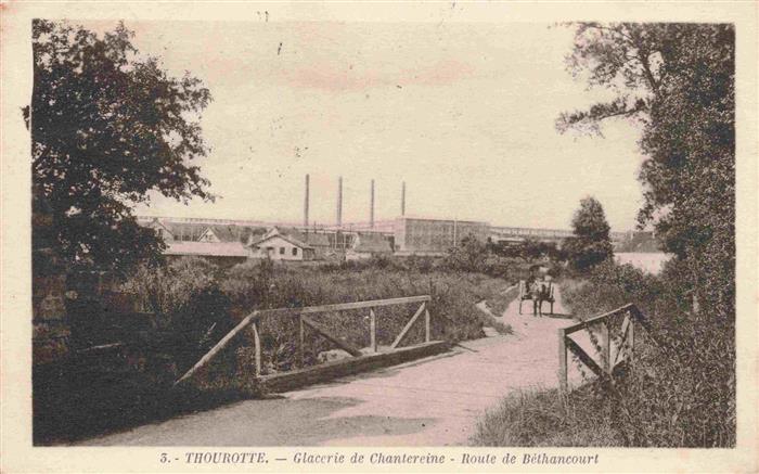 Thourotte 60 Oise Glacerie de Chantereine Route de Béthancourt