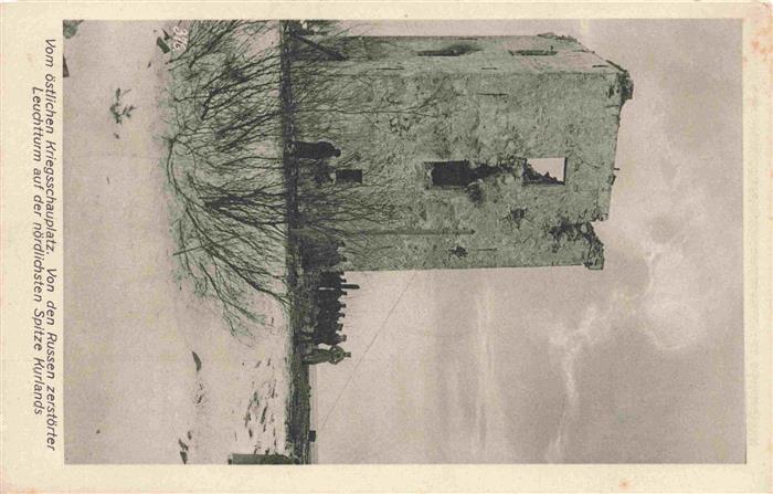 Kurland Latvia oestlicher Kriegsschauplatz zerstoerter Leuchtturm