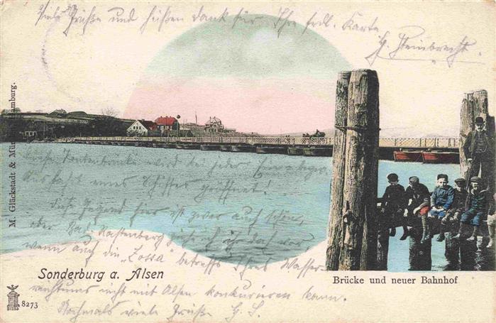 Sonderburg DK Bruecke und neuer Bahnhof