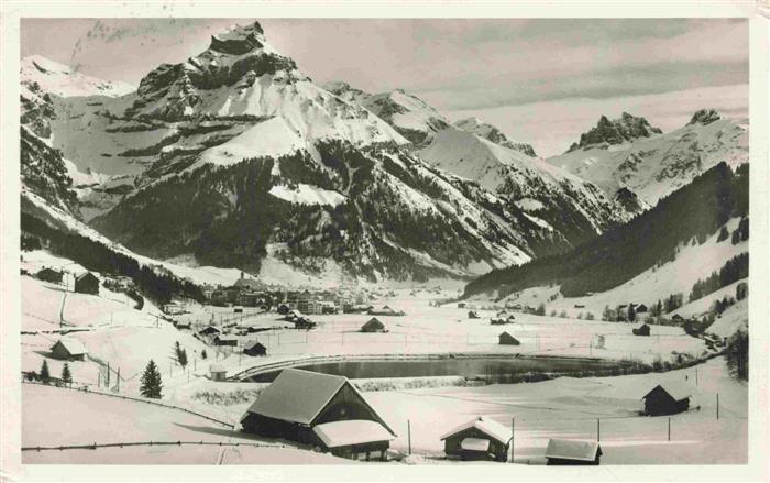 Engelberg OW Winterpanorama mit Hahnen und Spannoerter Urner Alpen
