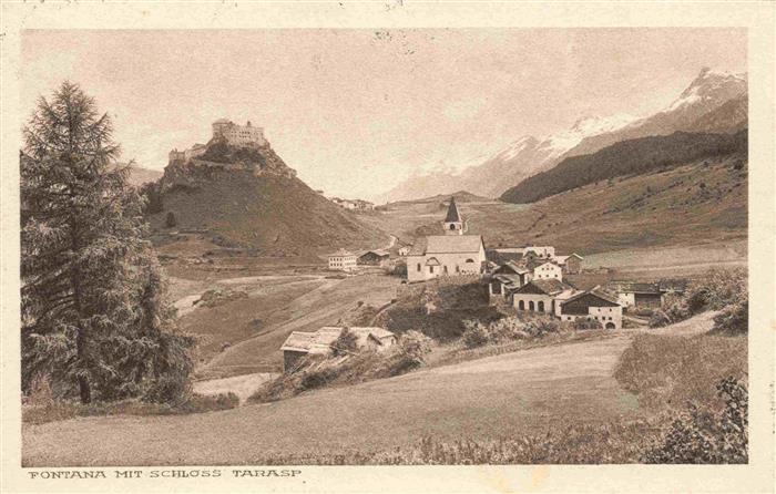 Fontana GR Panorama mit Schloss Tarasp