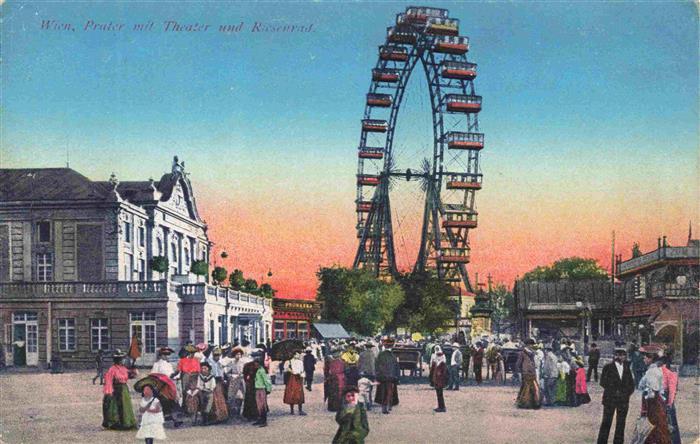 Wien AT Prater mit Theater und Riesenrad