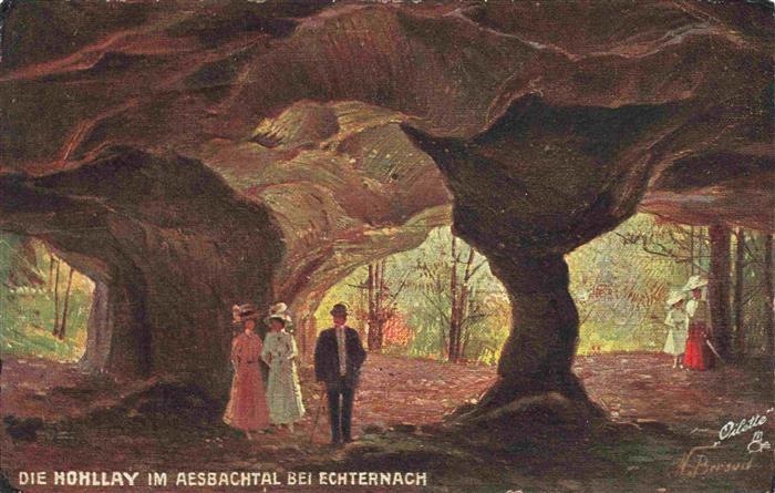 Echternach Luxembourg Die Hohllay im Aesbachtal Tucks Postkarte Oilette Kuenstle