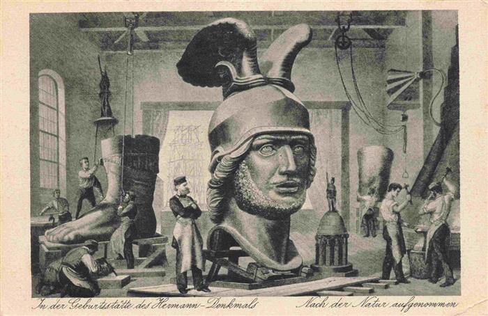 DETMOLD Lippe In der Geburtsstaette des Hermannsdenkmal Kuenstlerkarte