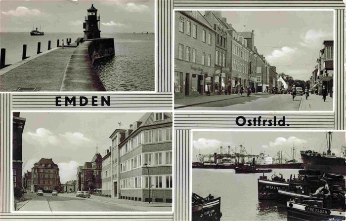 EMDEN Ostfriesland Mole Leuchtturm Stadtzentrum Hafen