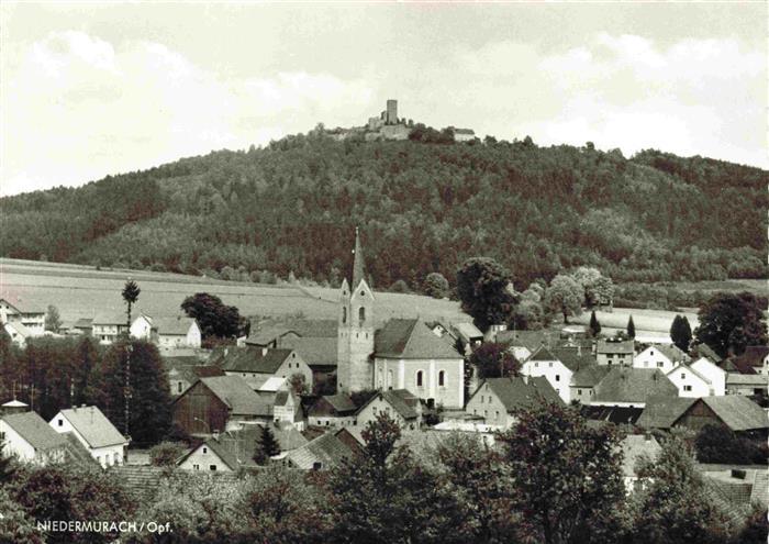 Niedermurach Bayern Ortsansicht mit Kirche Blick zur Burg