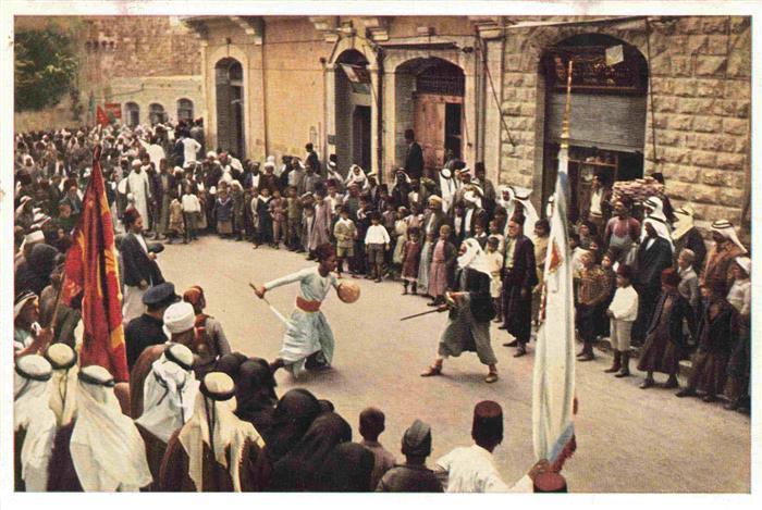 Jerusalem Yerushalayim Israel Arabisches Kampfspiel beim En-Nebi-Mousa-Fest